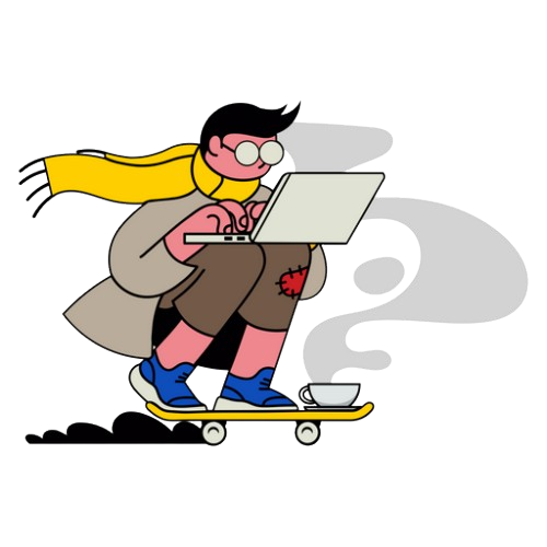 Skater con laptop